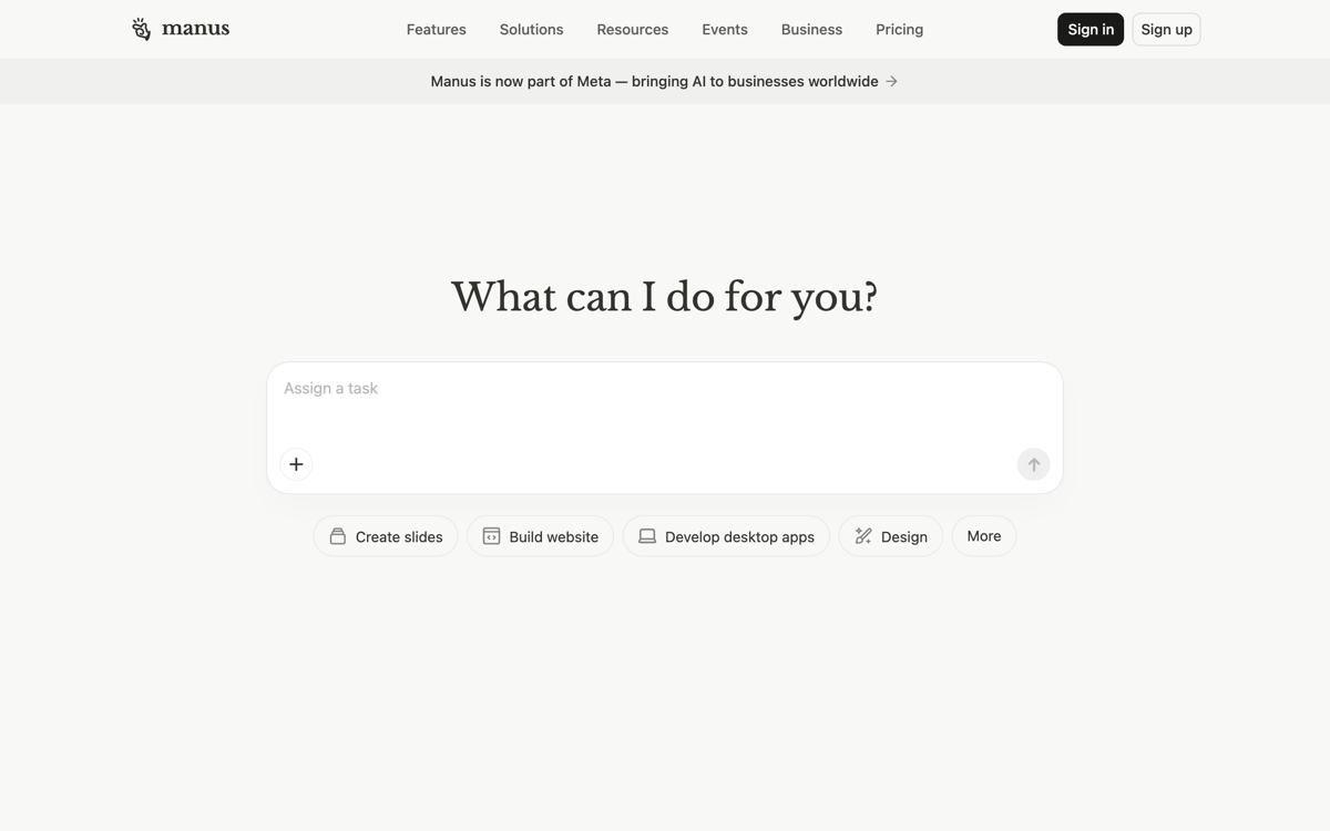 Manus AI dashboard with agent tasks