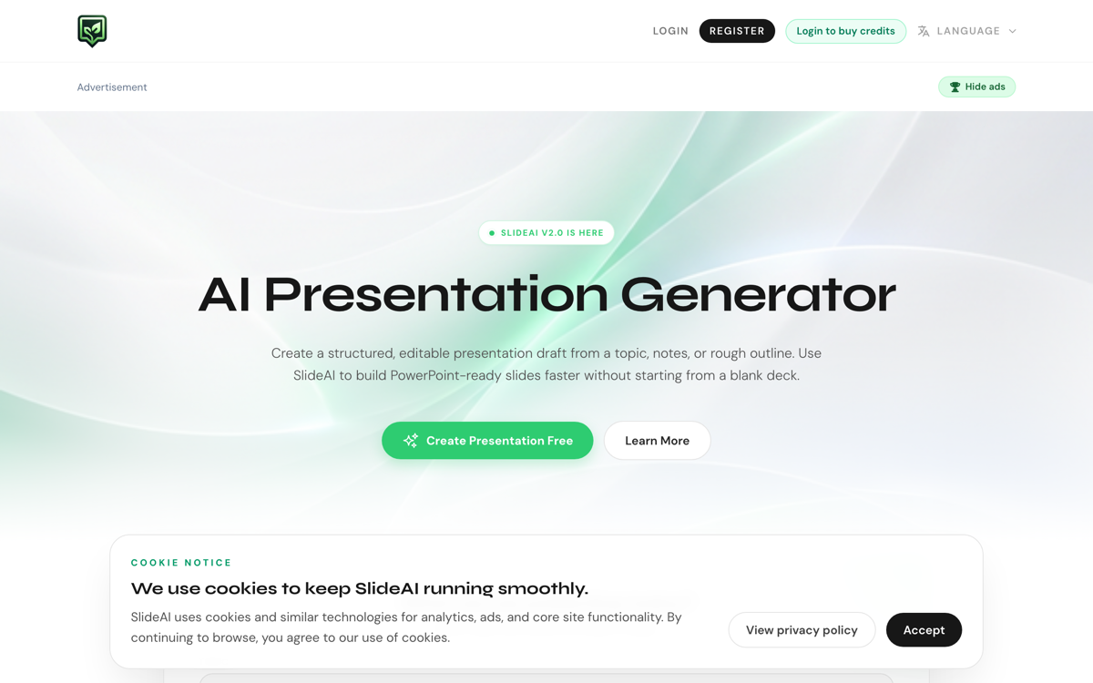 SlideAI generator interface